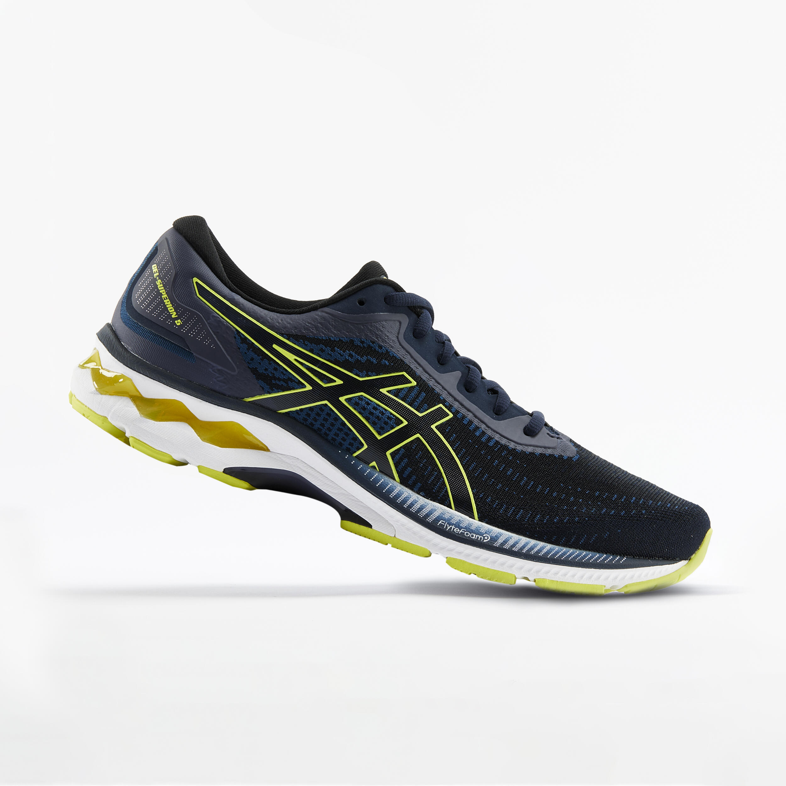 Men s Running Shoes Asics Gel Superion 5 Black Blue Yellow